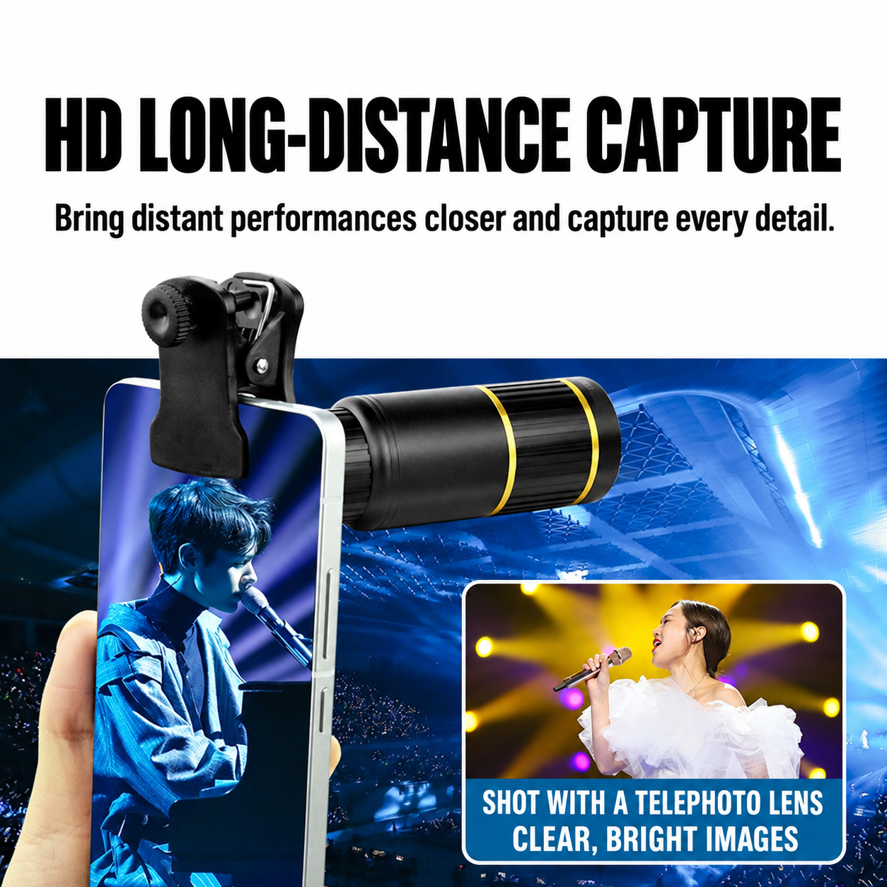22X Phone Telephoto Lens Kit with Tripod & Universal Clip