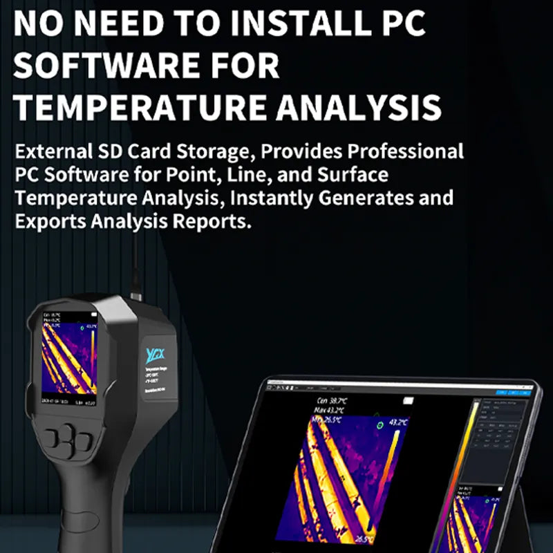 VXFcore YX196 Pro Handheld Thermal Imaging Camera | Professional Infrared Imager with 2.8" Screen, Dual-Light Fusion & PC Analysis (-20°C to 550°C)