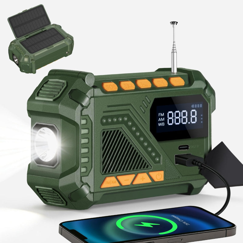 VXFcore - VXFcore H30 Solar Hand Crank Emergency Radio for Survival & Camping for Hunting & Tactical Gear