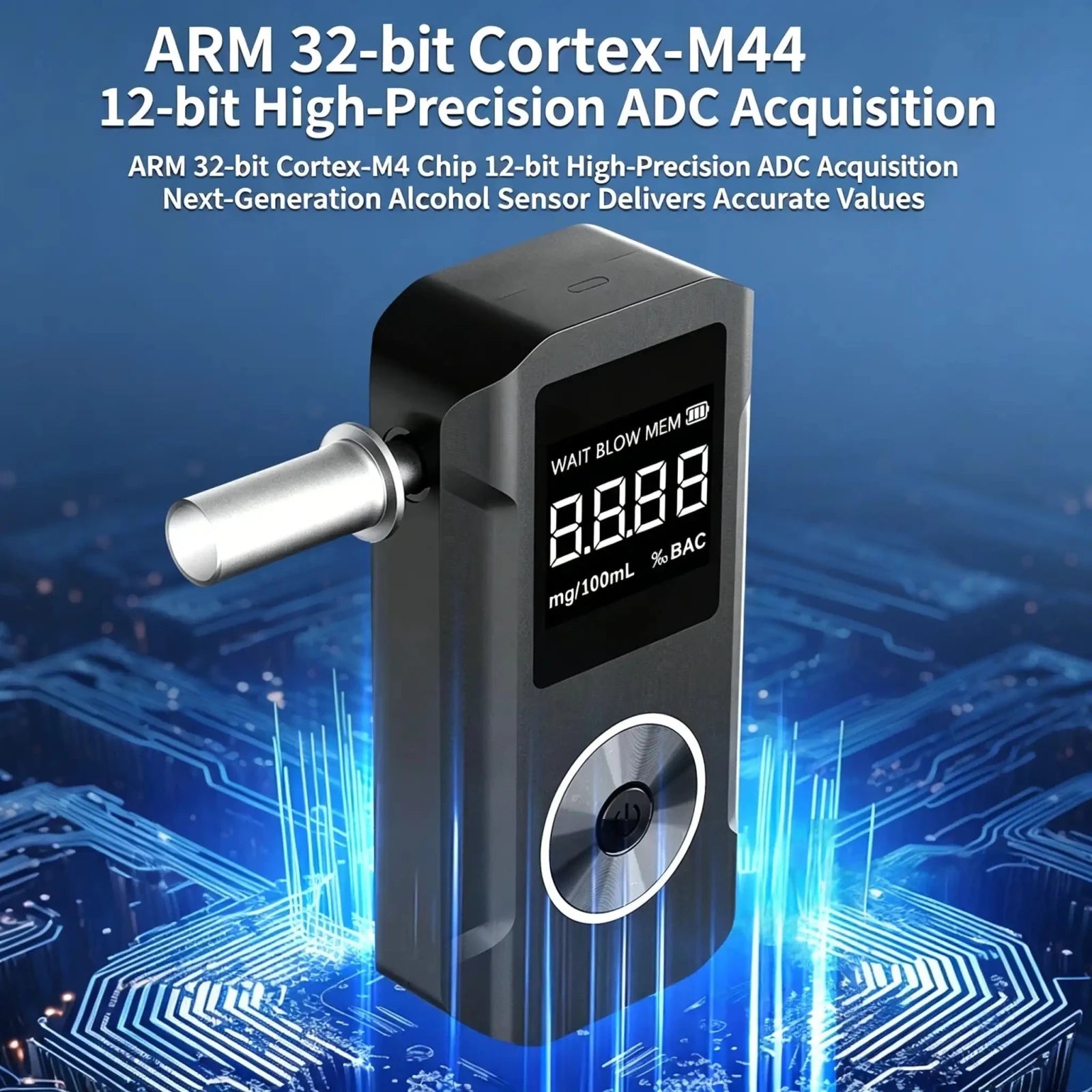 VXFcore - VXFcore AT007 Alcohol Tester - 32 - Bit Cortex Chip Professional Breathalyzer with 3 - Color LCD Indicator for Hunting & Tactical Gear