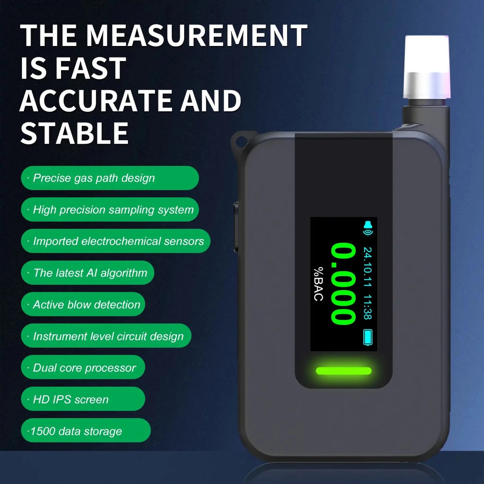 VXFcore - VXFcore ATD1000 Professional Fuel Cell Breathalyzer | High - Precision Electrochemical Alcohol Tester with 1500 Data Storage for Hunting & Tactical Gear