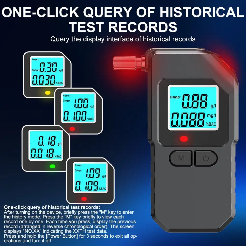 VXFcore - VXFcore ATMR1101 Professional Dual - Mode Breathalyzer | High - Precision Alcohol Tester with Historical Memory Log for Hunting & Tactical Gear