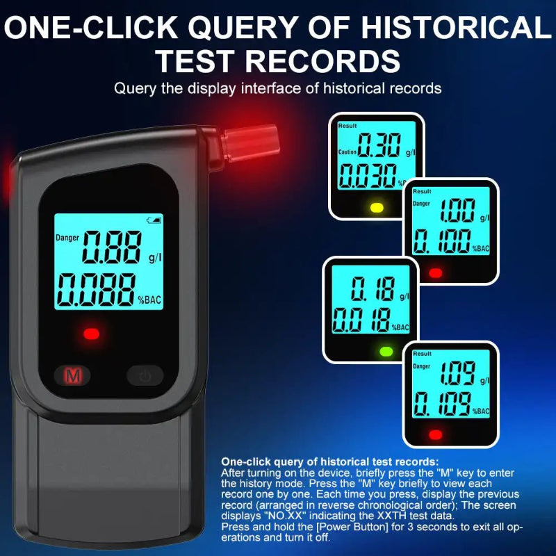 VXFcore - VXFcore ATMR1106 Portable Alcohol Tester - Smart Breathalyzer with Active Blowing Detection & 3 - Second Results for Hunting & Tactical Gear
