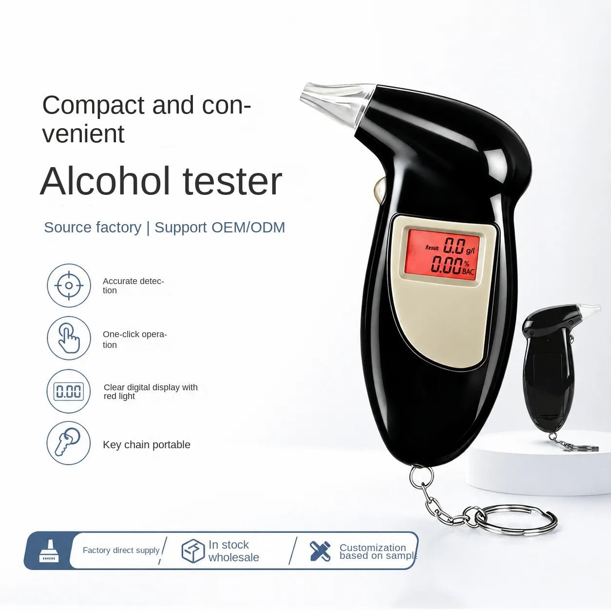 VXFcore - VXFcore D3000 Portable Keychain Breathalyzer | LED Backlit High Sensitivity Semiconductor Digital Alcohol Tester – OEM/ODM Wholesale for Hunting & Tactical Gear