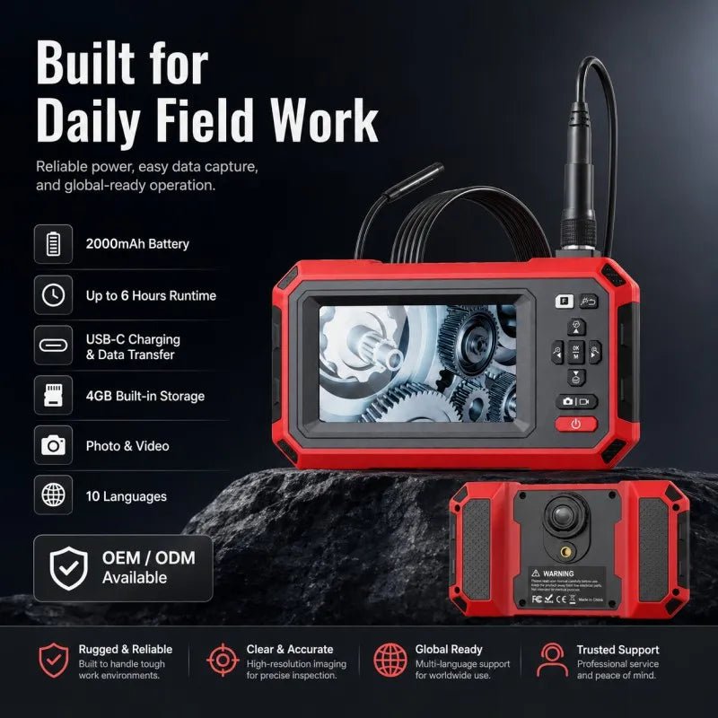 VXFcore-VXFcore HT 669 2-in-1 Thermal Imaging Endoscope | 192x192 TISR Super Resolution 720P HD Borescope Inspection Camera with 4.3" Screen for Hunting & Tactical Gear