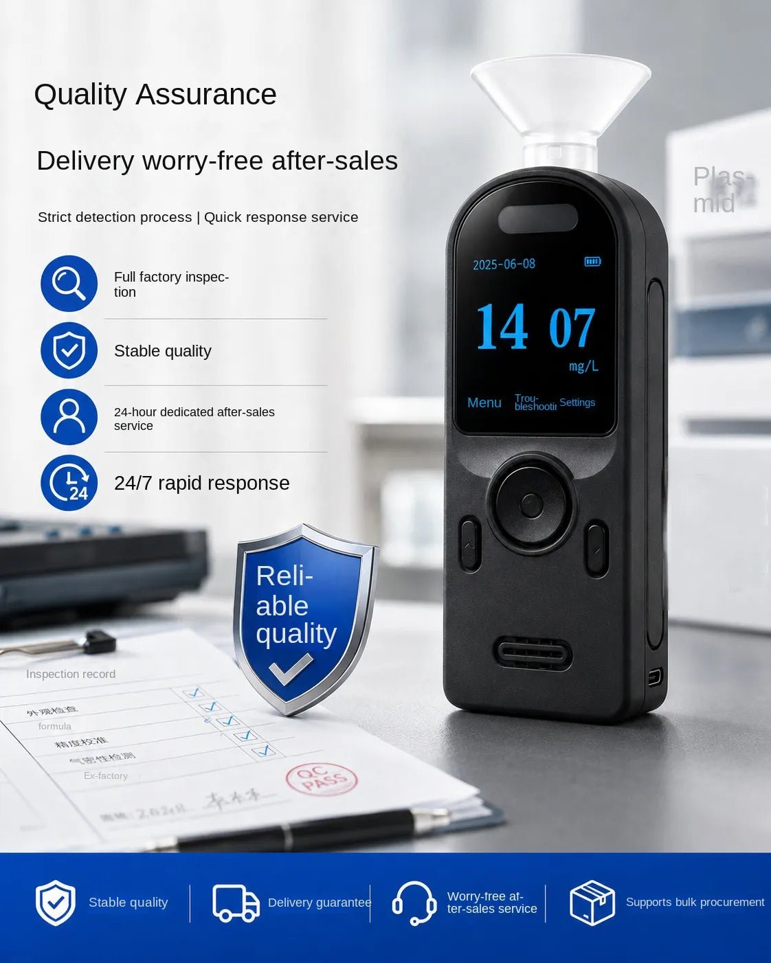 VXFcore-VXFcore S8 Rechargeable Digital Breathalyzer | Professional Grade Fuel Cell Alcohol Detector for Drivers for Hunting & Tactical Gear