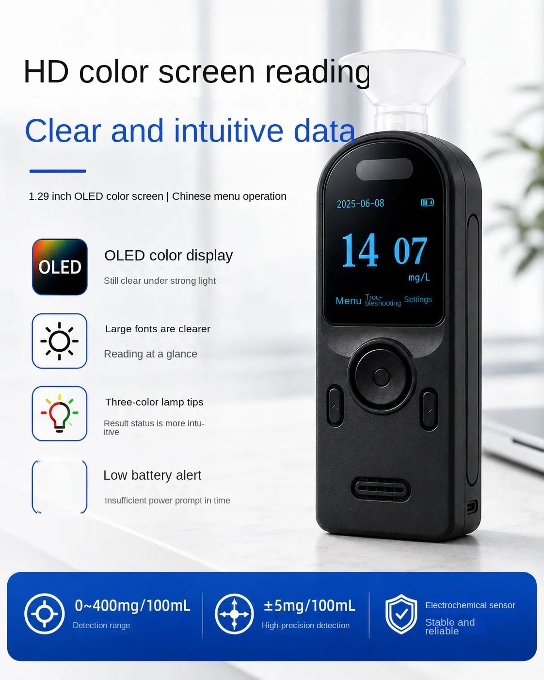 VXFcore-VXFcore S8 Rechargeable Digital Breathalyzer | Professional Grade Fuel Cell Alcohol Detector for Drivers for Hunting & Tactical Gear