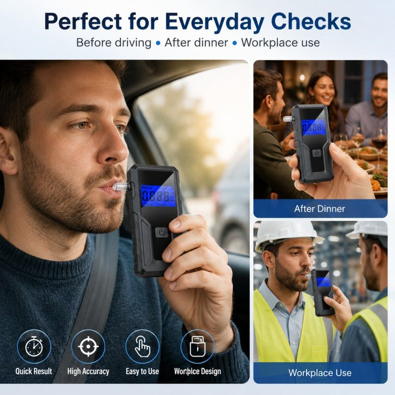 VXFcore-VXFcore Z7 Professional Portable Digital Breathalyzer with Blue Backlit LCD for Hunting & Tactical Gear